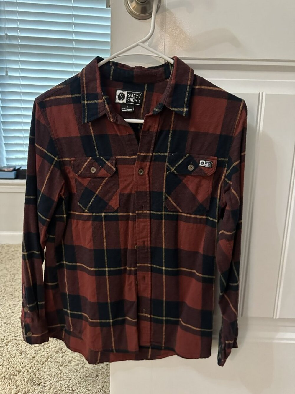 Salty Crew Boys Flannel Size Large